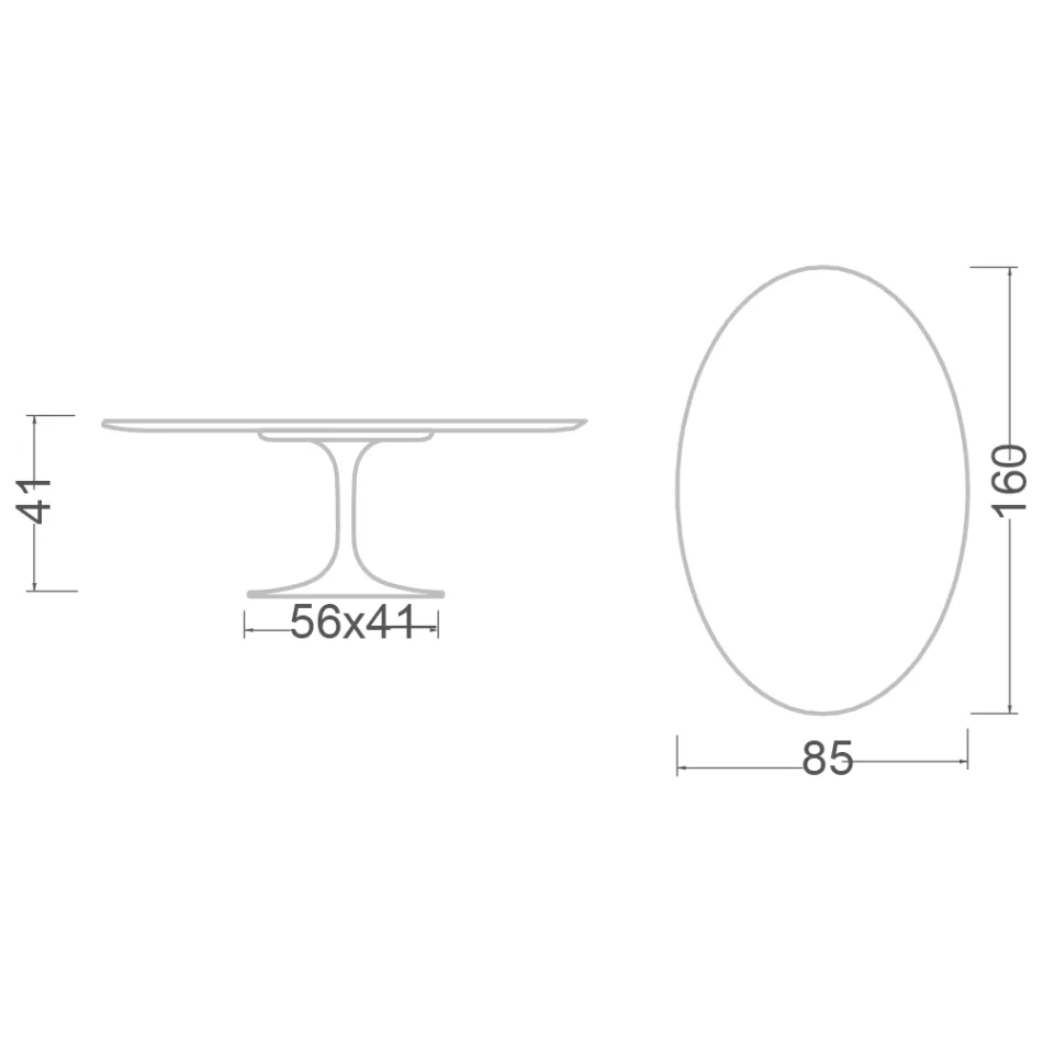Tulip Saarinen Oval Coffee Table H 41 in Statuario Altissimo Made in Italy - Scarlet Viadurini