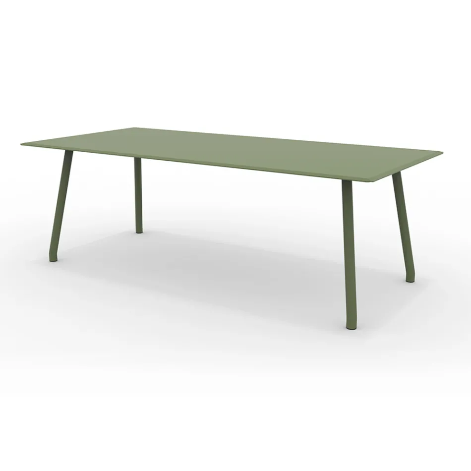 220x100 cm Outdoor Aluminium Table in Different Finishes - Resplendent Viadurini