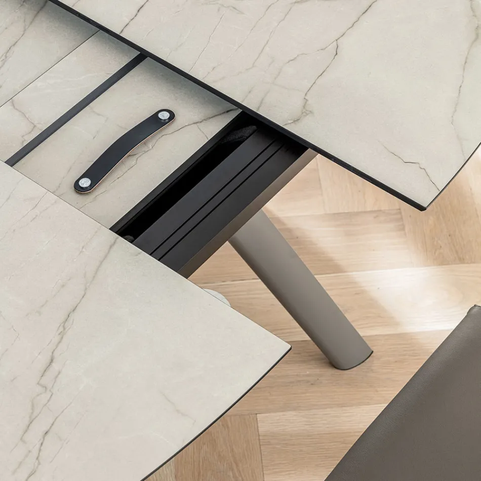 Extendable Barrel Table to 170 cm in Stratified HPL - Convivio Viadurini