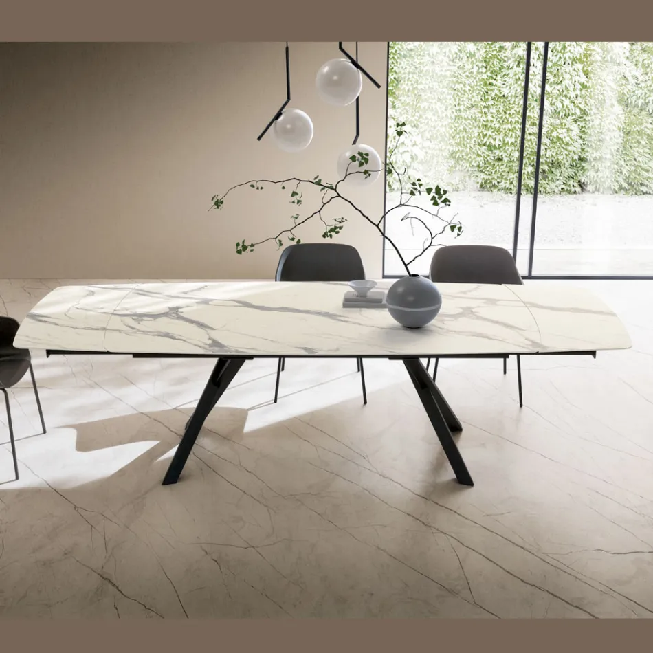 Extendable Barrel Table to 240 or 280 cm in Stratified HPL - Dialogo Viadurini