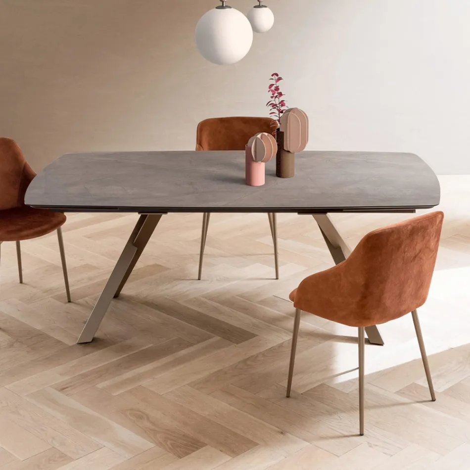 Extendable Barrel Table to 240 or 280 cm in Stratified HPL - Dialogo Viadurini