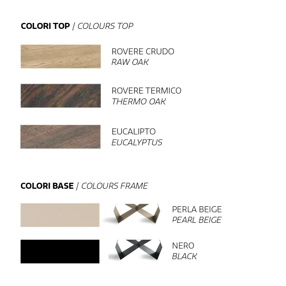 Extendable Table 200/300x100 in Oak Veneer and Metal - Cross Viadurini