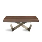 Extendable Table 200/300x100 in Oak Veneer and Metal - Cross Viadurini