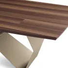 Extendable Table 200/300x100 in Oak Veneer and Metal - Cross Viadurini