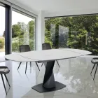 Extendable table to 165 cm in metal and ceramic - Boccanera Viadurini