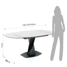 Extendable Table to 165 cm in Metal and Ceramic - Boccanera Viadurini