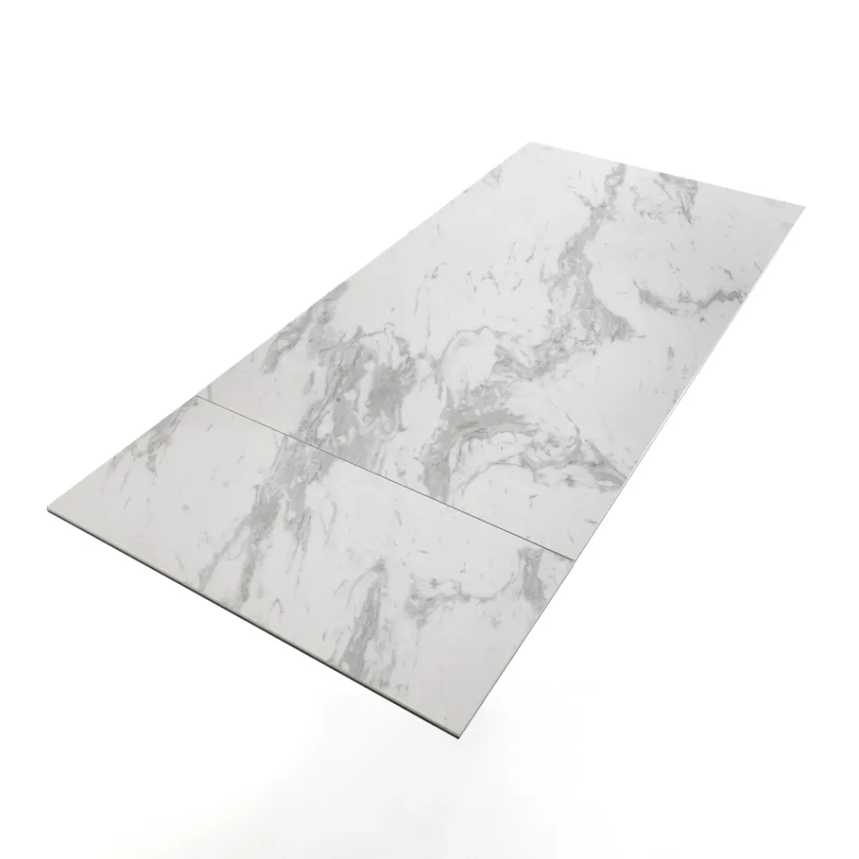 Extendable table to 170 cm in steel and ceramic - Sphinx Viadurini