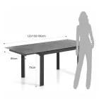 Extendable table to 180 cm in White Marble Finish - Brotola Viadurini