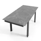Extendable table to 180 cm in White Marble Finish - Brotola Viadurini