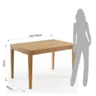 Extendable table to 180 cm in solid birch wood - thallium Viadurini