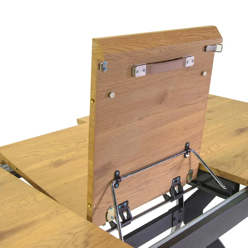 Extendable Table 180 cm in MDF Wood Effect with Embossed Grain - Foam Viadurini