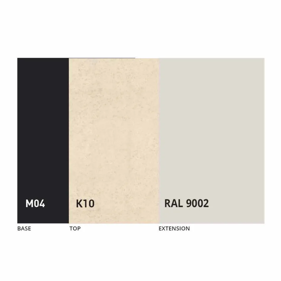 Extendable Dining Table to 2.8 m in Ceramic and Metal Legs - Paoluccio Viadurini