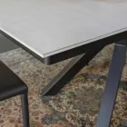 Extendable Dining Table to 2.8 m in Ceramic and Metal Legs - Paoluccio Viadurini