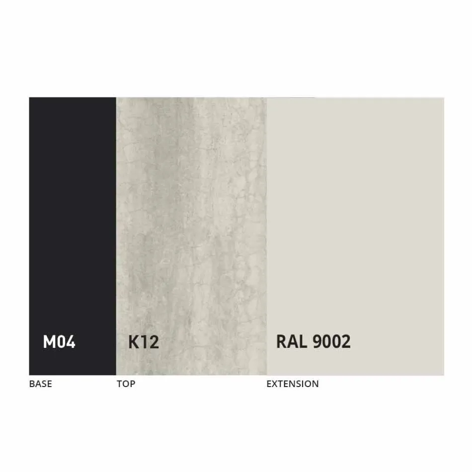 Extendable Dining Table to 2.8 m in Ceramic and Metal Legs - Paoluccio Viadurini