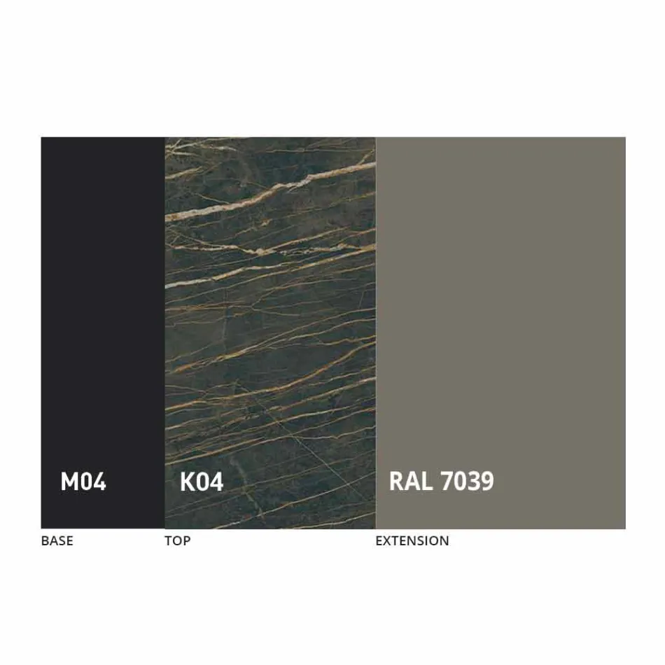 Extendable Dining Table to 2.8 m in Ceramic and Metal Legs - Paoluccio Viadurini