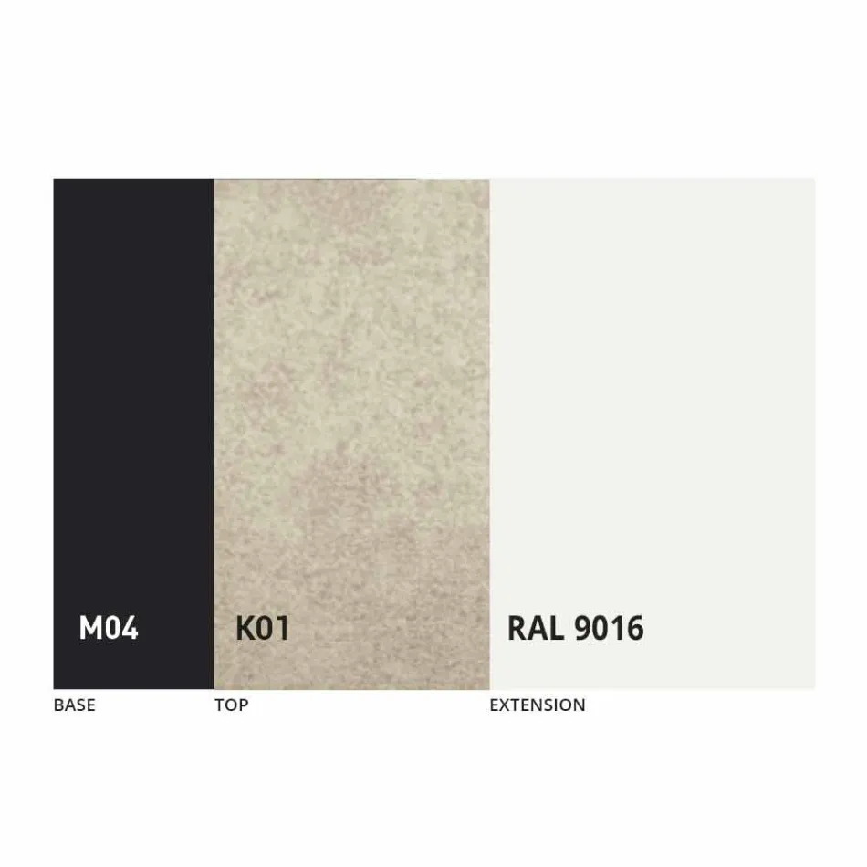 Extendable Dining Table to 2.8 m in Ceramic and Metal Legs - Paoluccio Viadurini