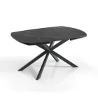 Extendable Table to 200 cm Black Steel Base - Torio Viadurini