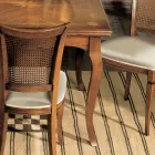 Extendable Table to 200 cm with 4 Chairs in Bassano Wood Made in Italy - Amber Viadurini