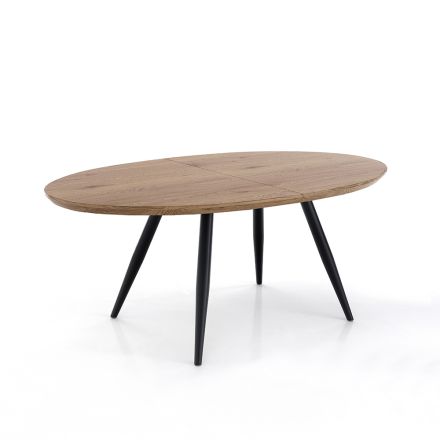 Extendable Table to 200 cm with Black Metal Legs - Lithium Viadurini