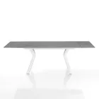 Extendable table to 200 cm in ceramic and steel - Belone Viadurini