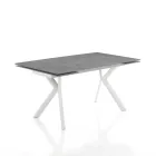Extendable table to 200 cm in ceramic and steel - Belone Viadurini