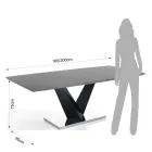 Extendable table to 200 cm in MDF Cement - Holmium Viadurini