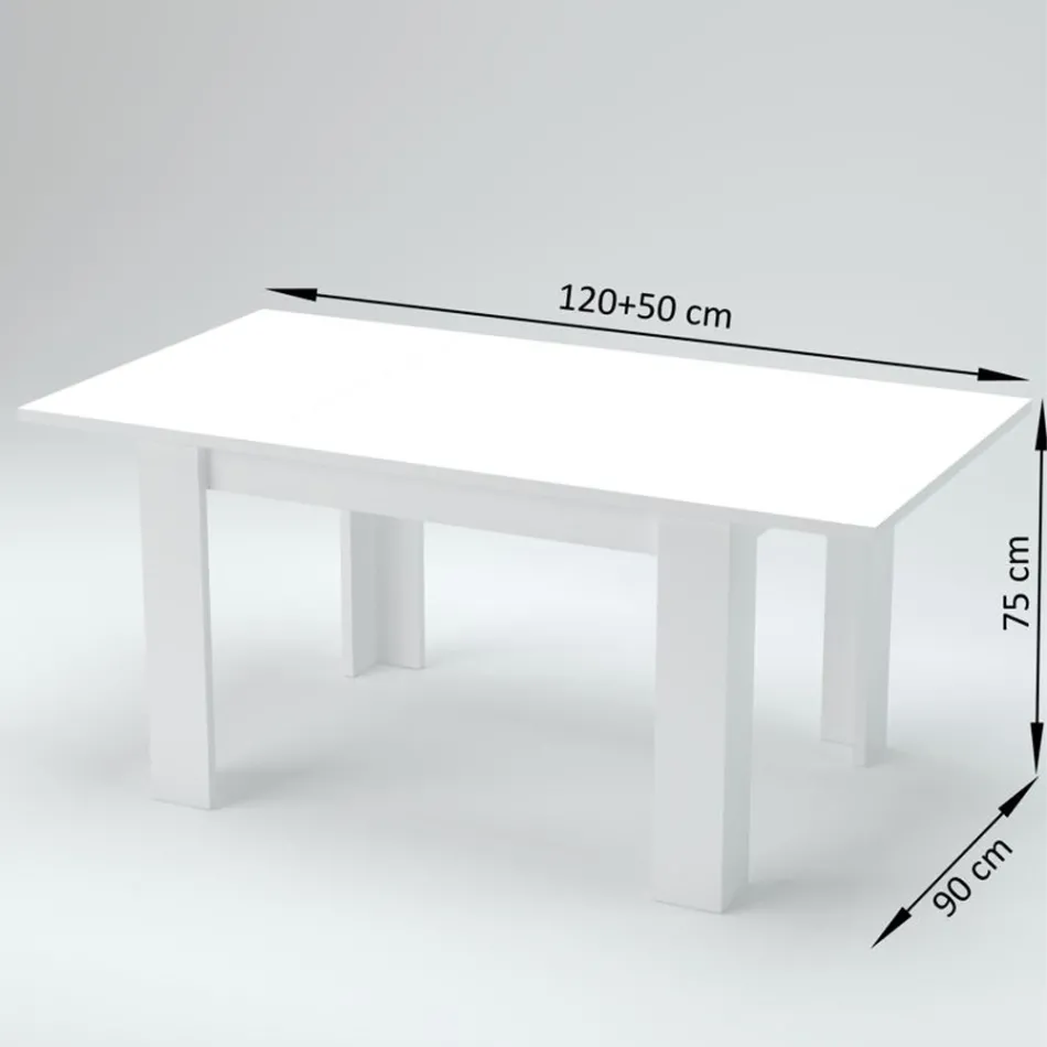 Design Dining Table Extendable to 210 cm in Sustainable Wood - Perro Viadurini