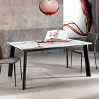 Extendable Table to 220 cm with Graphite Beech Base Made in Italy - Toles Viadurini