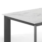 Extendable table to 220 cm in ceramic with marble finish - Berice Viadurini