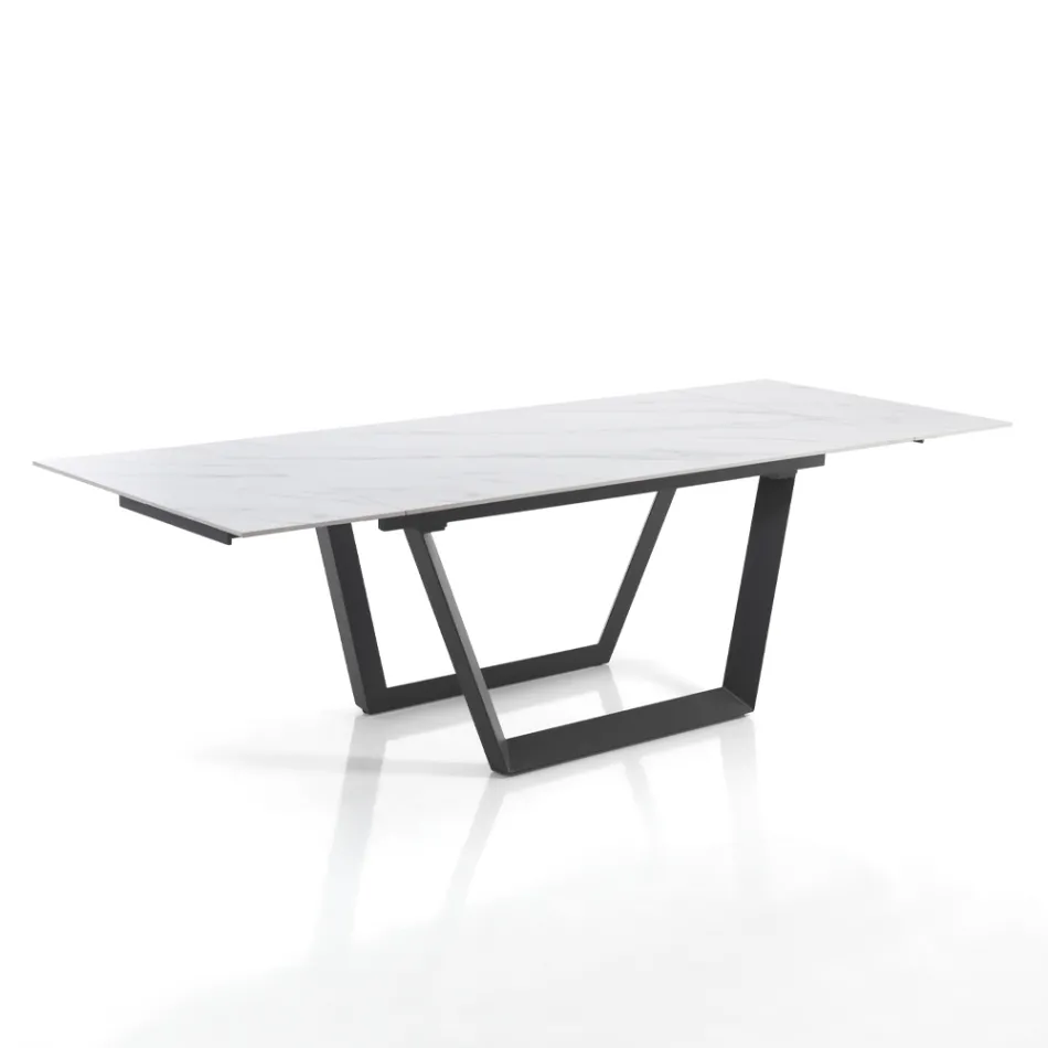 Extendable Table to 240 cm in Gray Steel - Bonito Viadurini