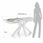 Extendable table to 240 cm in ceramic with polished onyx marble finish - Piedmont Viadurini