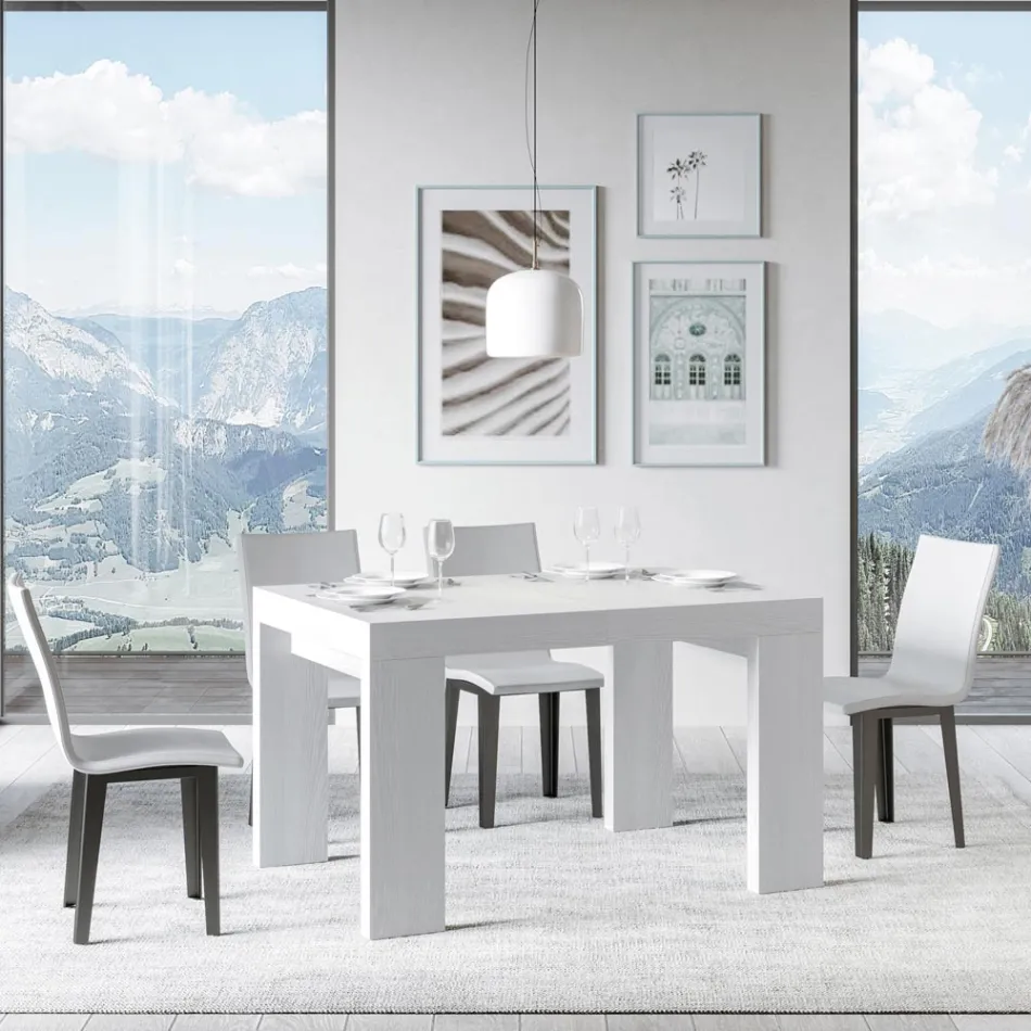 Extendable Table to 246 cm in Made in Italy Wooden Microparticles - Tree Viadurini