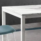 Extendable table to 260 cm with melamine top in Calacatta finish - Shaila Viadurini