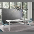 Extendable table to 260 cm with melamine top in Calacatta finish - Shaila Viadurini