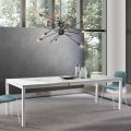 Extendable table to 260 cm with melamine top in Calacatta finish - Shaila