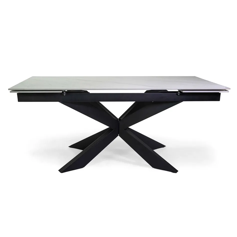 Extendable Table 260 cm in Metal and Synthetic Stone - Underwater Viadurini