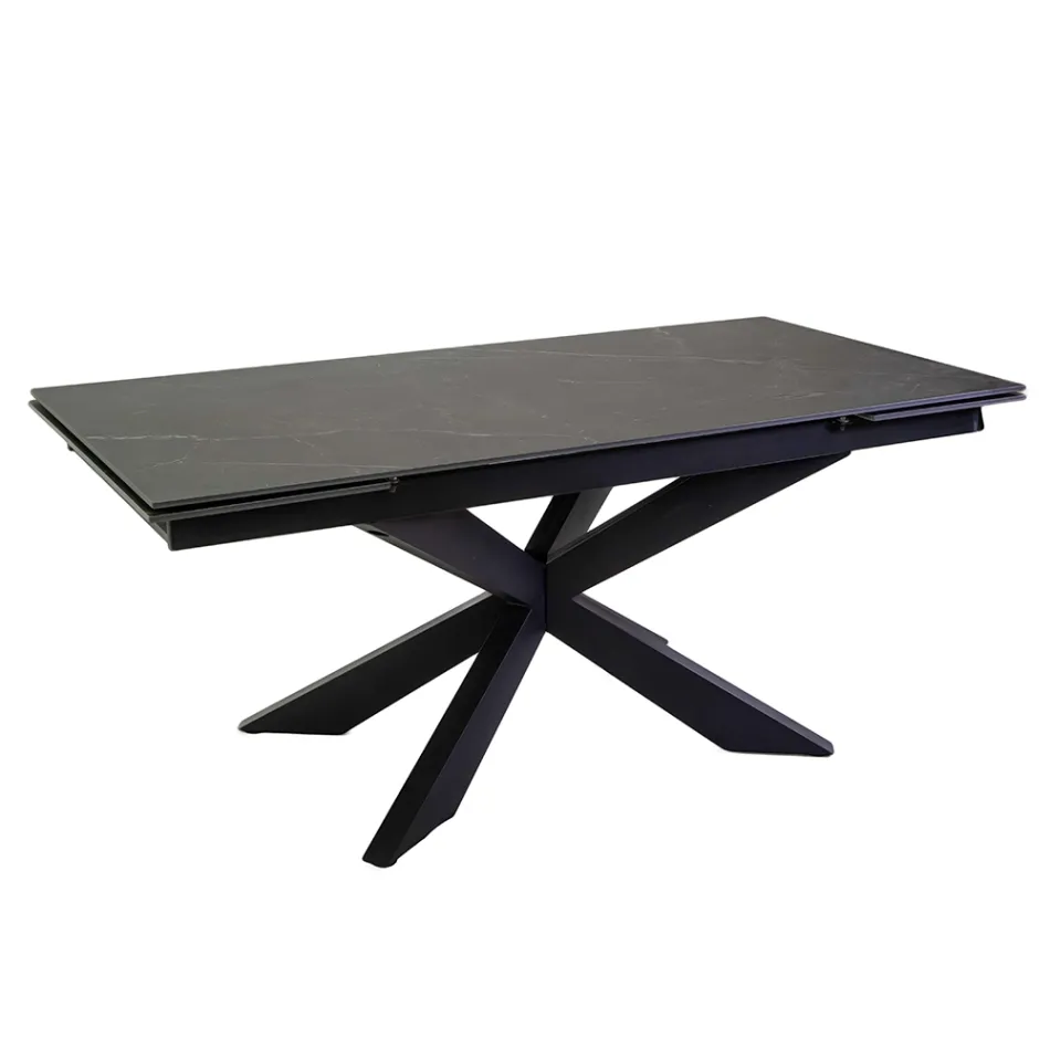 Extendable Table 260 cm in Metal and Synthetic Stone - Underwater Viadurini