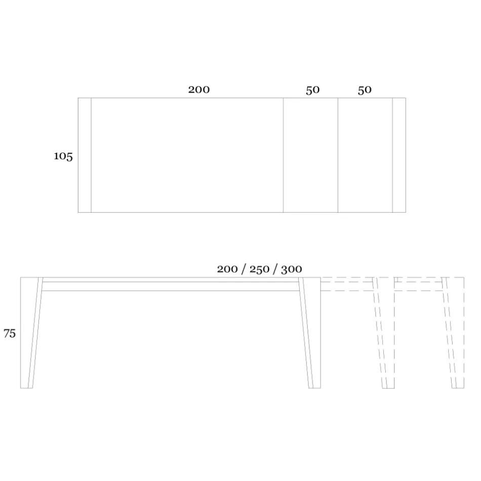 Extendable table to 265 cm in Canaletto walnut wood Made in Italy - Orchidea Viadurini