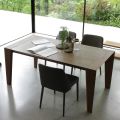 Extendable table to 265 cm in Canaletto walnut wood Made in Italy - Orchidea