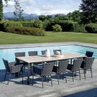 Extendable Table to 276 cm with Wood Effect Aluminum - Ovara Viadurini