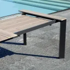 Extendable Table to 276 cm with Wood Effect Aluminum - Ovara Viadurini