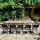 Extendable Table to 300 cm with Sliding Legs in Aluminum and Teak - Felix Viadurini