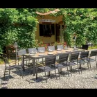 Extendable Table to 300 cm with Sliding Legs in Aluminum and Teak - Felix Viadurini