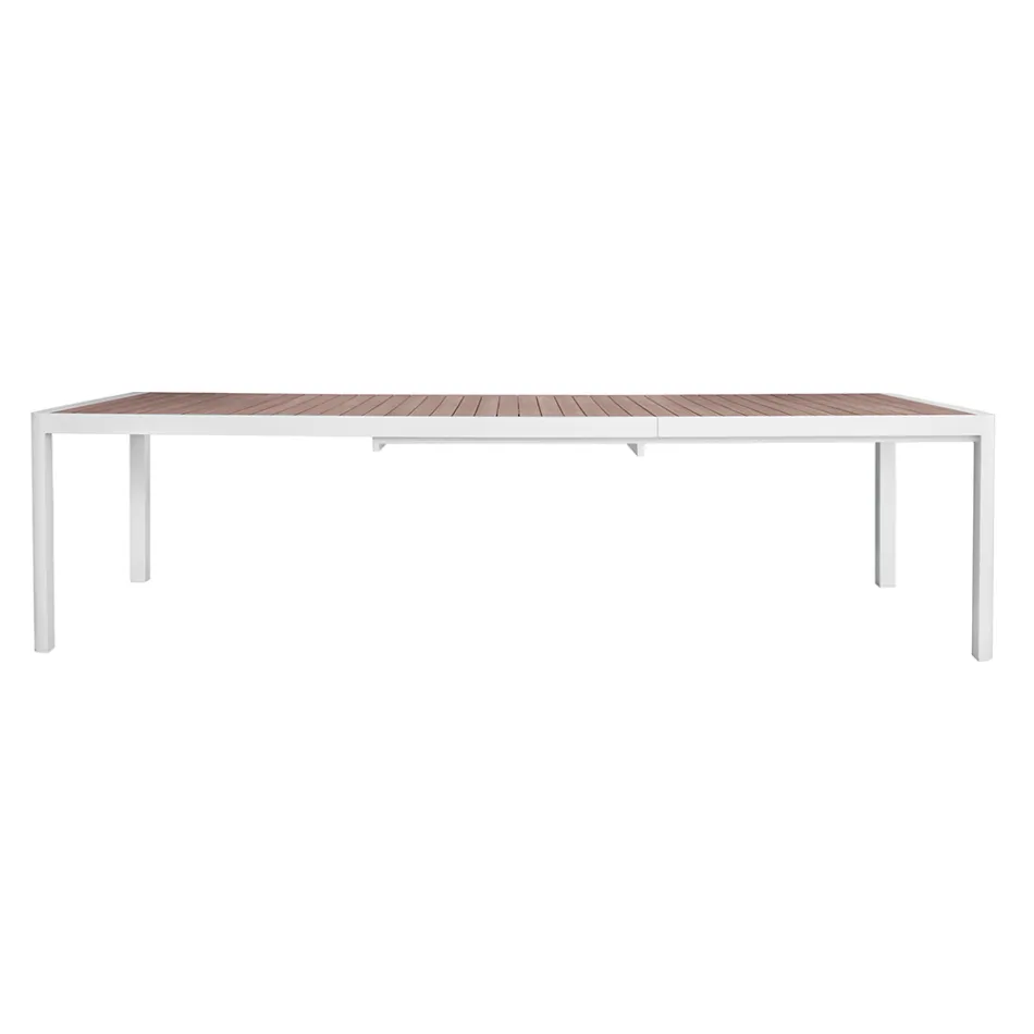 Extendable Table to 300 cm with Sliding Legs in Aluminum and Teak - Felix Viadurini