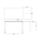 Extendable Table 310 cm with Laminate Top and Metal Base - Spilla Viadurini