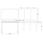 Extendable Table 310 cm with Laminate Top and Metal Base - Spilla Viadurini