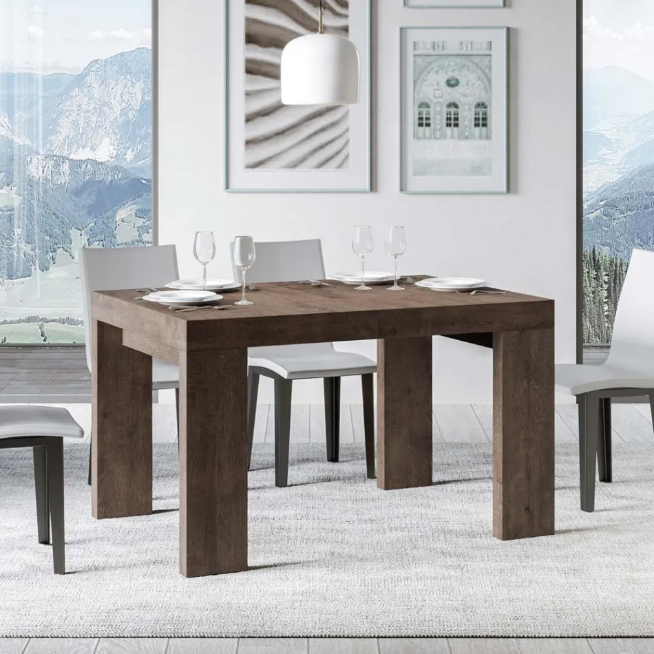 Extendable Table to 440 cm in Made in Italy Wooden Microparticles - Tree Viadurini