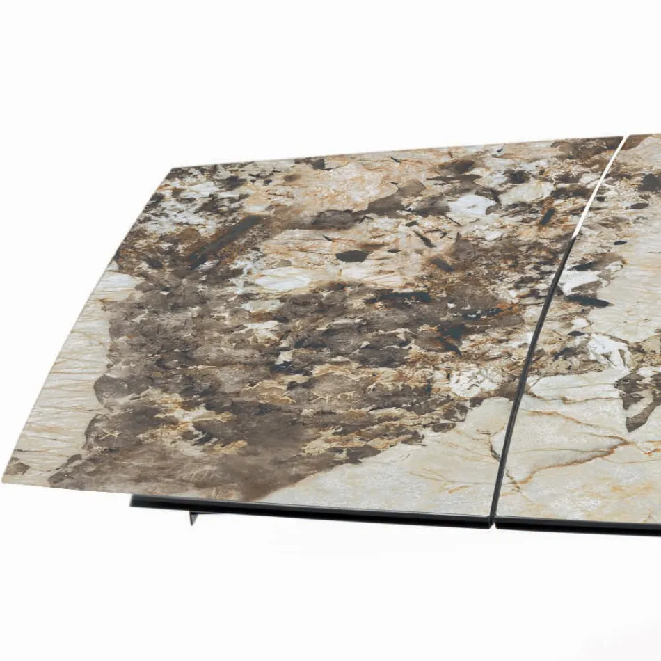 Extendable Barrel-shaped Table with Integrated Extensions Made in Italy - Grotta Viadurini