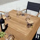 Extendable Butterfly Table to 210 cm in Aluminum and Teak Top - Incanto Viadurini