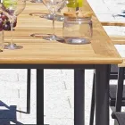 Extendable Butterfly Table to 210 cm in Aluminum and Teak Top - Incanto Viadurini